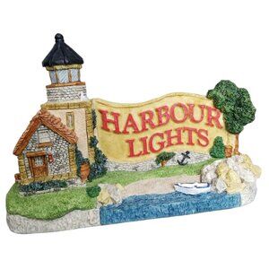 Harbour Lights Legacy Lighthouse 1994 Cottage Lighthouse Rocky Shore Sign HL 601